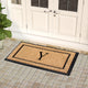 A1HC Rubber & Coir Large Outdoor Durable Monogrammed Doormat, 24"X39", Beige, Y