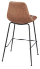 Robert PU Counter Stool,, Set of 4, Umber Brown, Counter Stool, Faux Leather