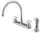 Kingston Brass 8" Centerset Kitchen Faucet, Polished Chrome