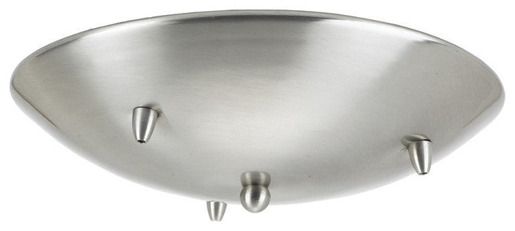 3 Lights Round Canopy Pendants 150W Max with Transformer, Brushed Steel Finish
