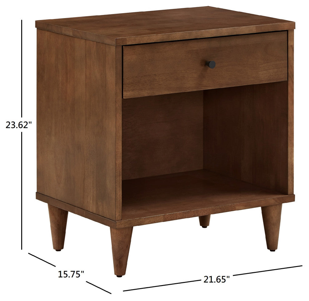 Delvin 1-Drawer Wood Nightstand