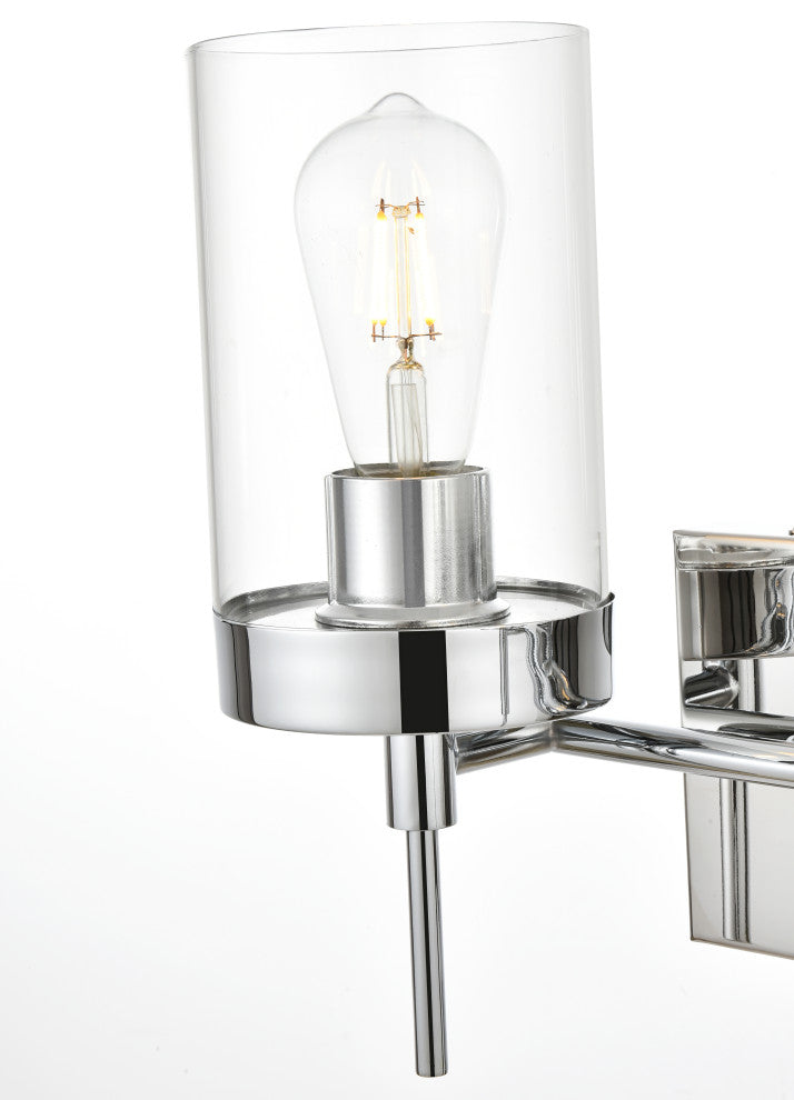 2 Light Chrome And Clear Bath Sconce