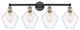 Cindyrella 4-Light 35" Bath Vanity Light, Black Antique Brass, Clear Shade
