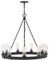 Hinkley Sawyer Medium Single Tier Chandelier 12V, Black
