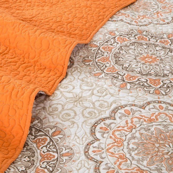 Madison Park Printed Quilt 6-Piece Coverlet Set, Full/Queen