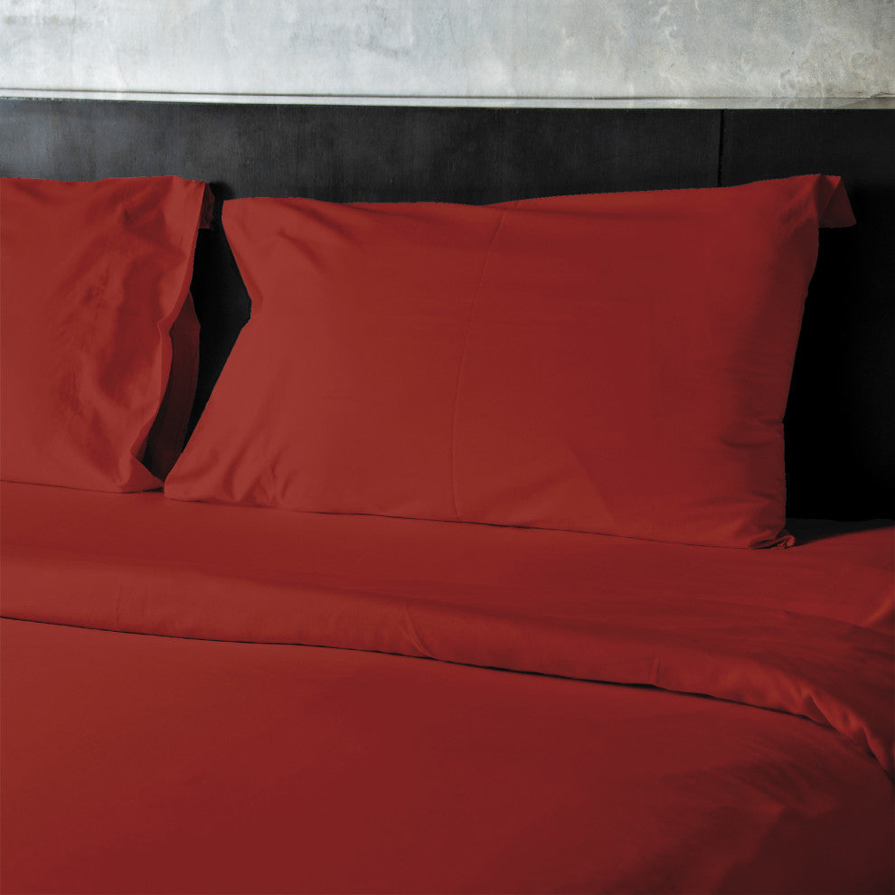 4-Piece, 1,800 Thread Count, Bamboo Feel, Soft Bed Sheets, Red, Queen