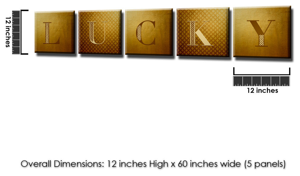 Lucky' 4-Piece Canvas Art Set, 16"x16"