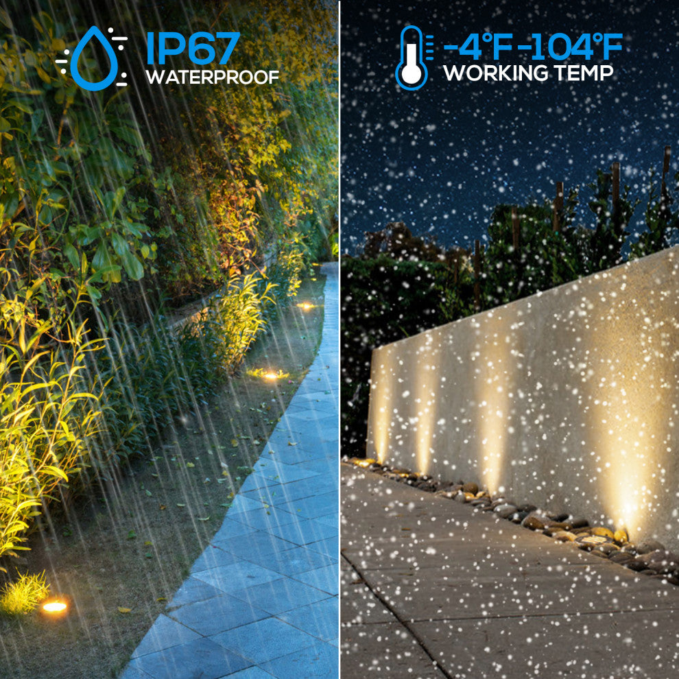 24-Pack 6W Well Lights LED Low Voltage 12-24V, In-Ground Lighting