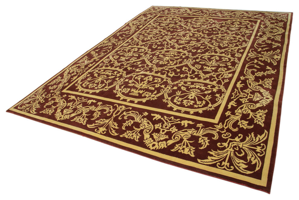 Rug N Carpet - Handwoven Oriental 9' 3" x 12' 4" Unique Oushak Area Rug