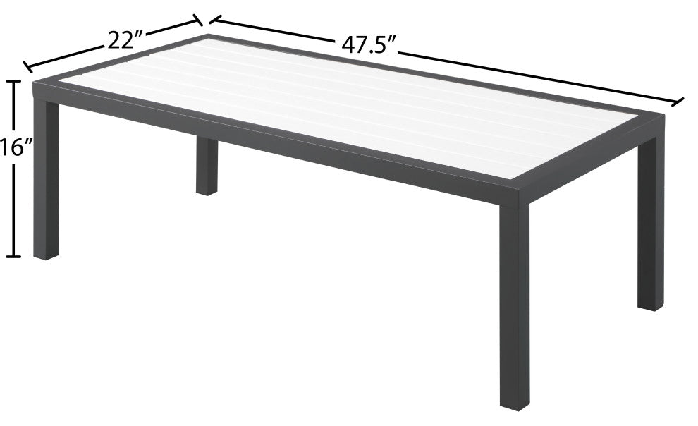 Nizuc Outdoor Patio Aluminum Coffee Table, White