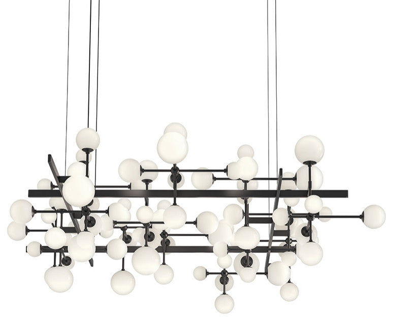 Sonneman 2068-80 Nebula 31 Light 80"W LED Abstract Chandelier - Satin Black