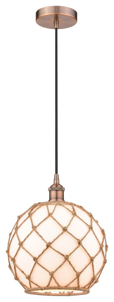 Innovations 616-1P-AC-G121-10RB 1-Light Mini Pendant, Antique Copper