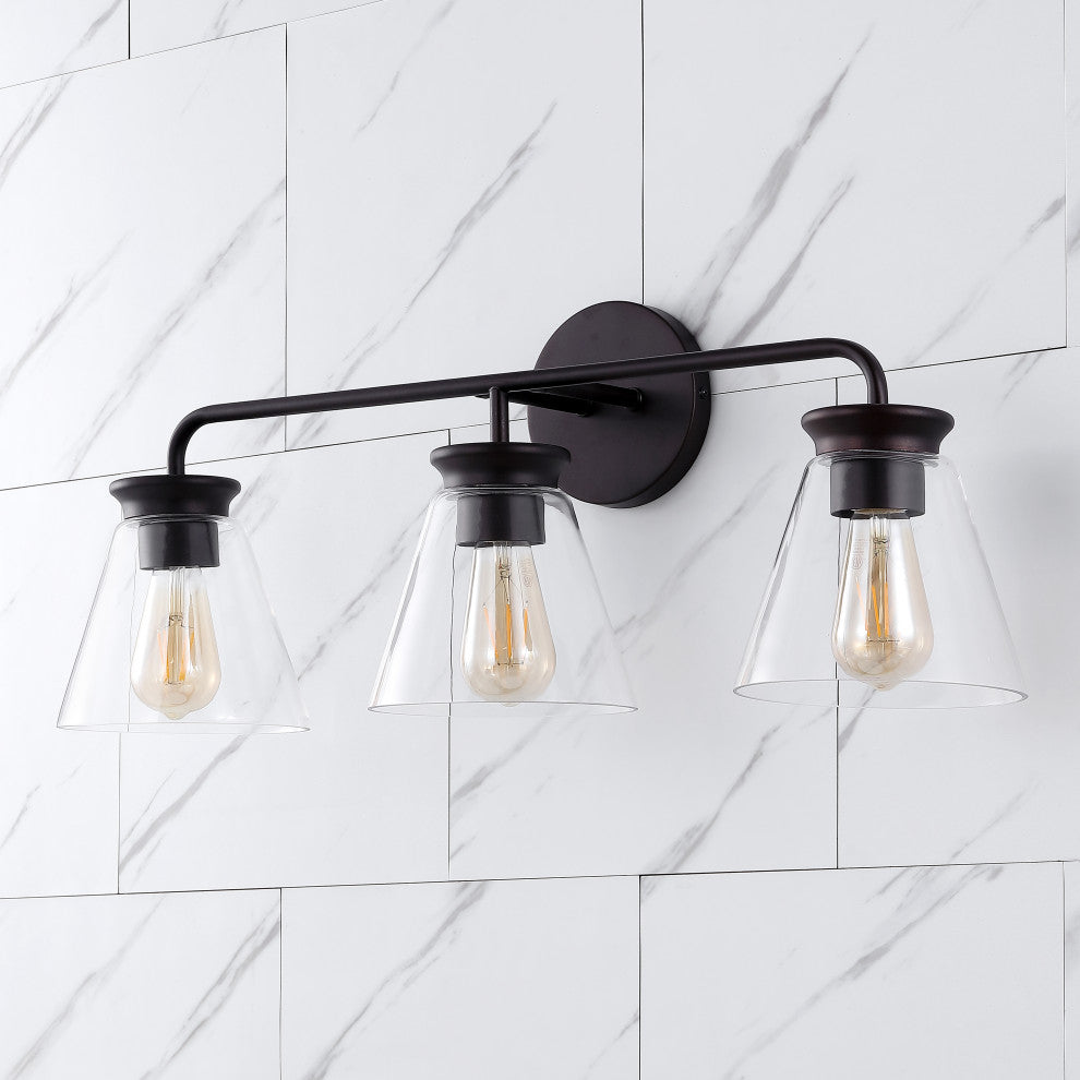 Kondo Modern Farmhouse Iron LED Vanity, 3-Light