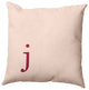 20"x20" Modern Monogram Decorative Throw Pillow, Cranberry