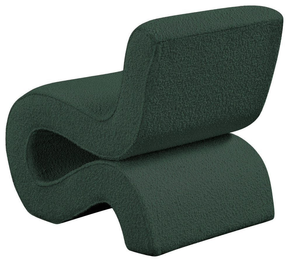 Desiree Boucle Fabric Upholstered Accent Chair, Green