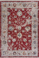 10" x 13" Red Distressed Border Area Rug