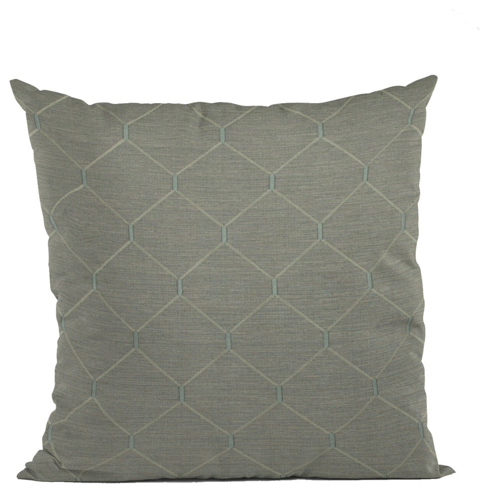 Urban Grey Kona Embroidery Luxury Throw Pillow, Double sided 12"x20"