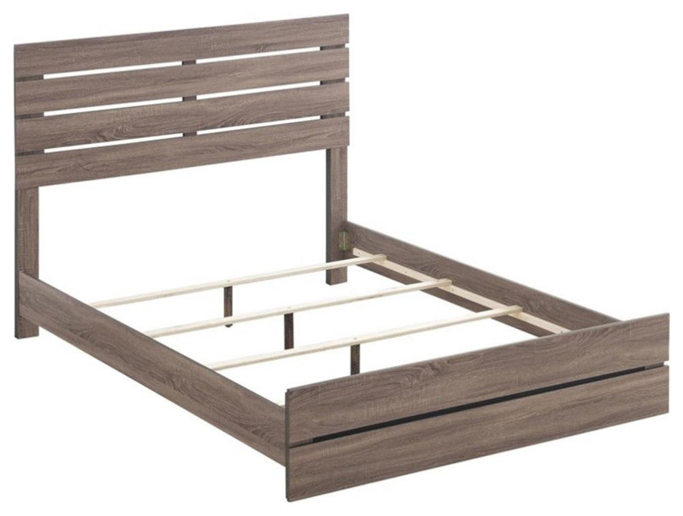 Coaster Brantford Farmhouse Wood Queen Panel Bed in Barrel Oak