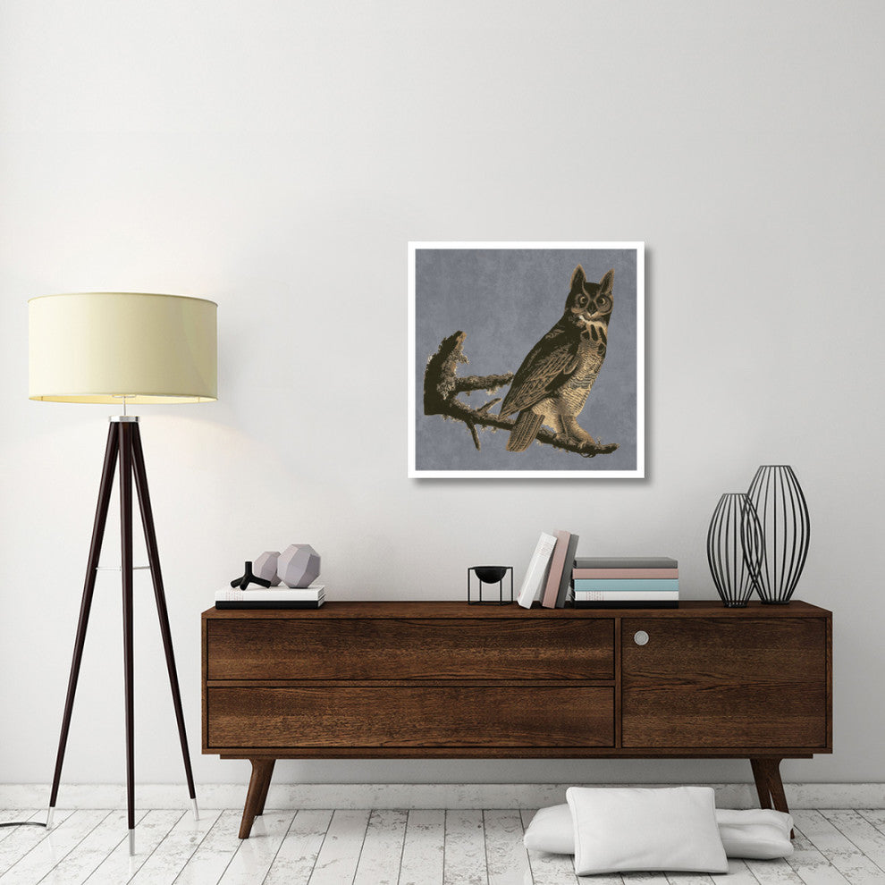 "Audubon Decor - Horned Owl Detail" Digital Paper Print by BG.Studio, 32"x32"