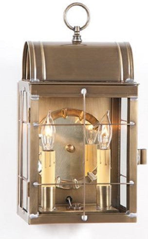 Handcrafted Outdoor Colonia 2-Light Sconce, Weathered Brass