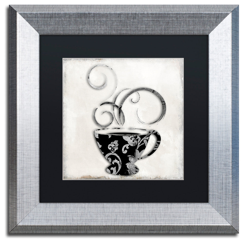 Color Bakery 'Silver Brewed 2' Matted Framed Art, Silver Frame, Black Mat, 11x11