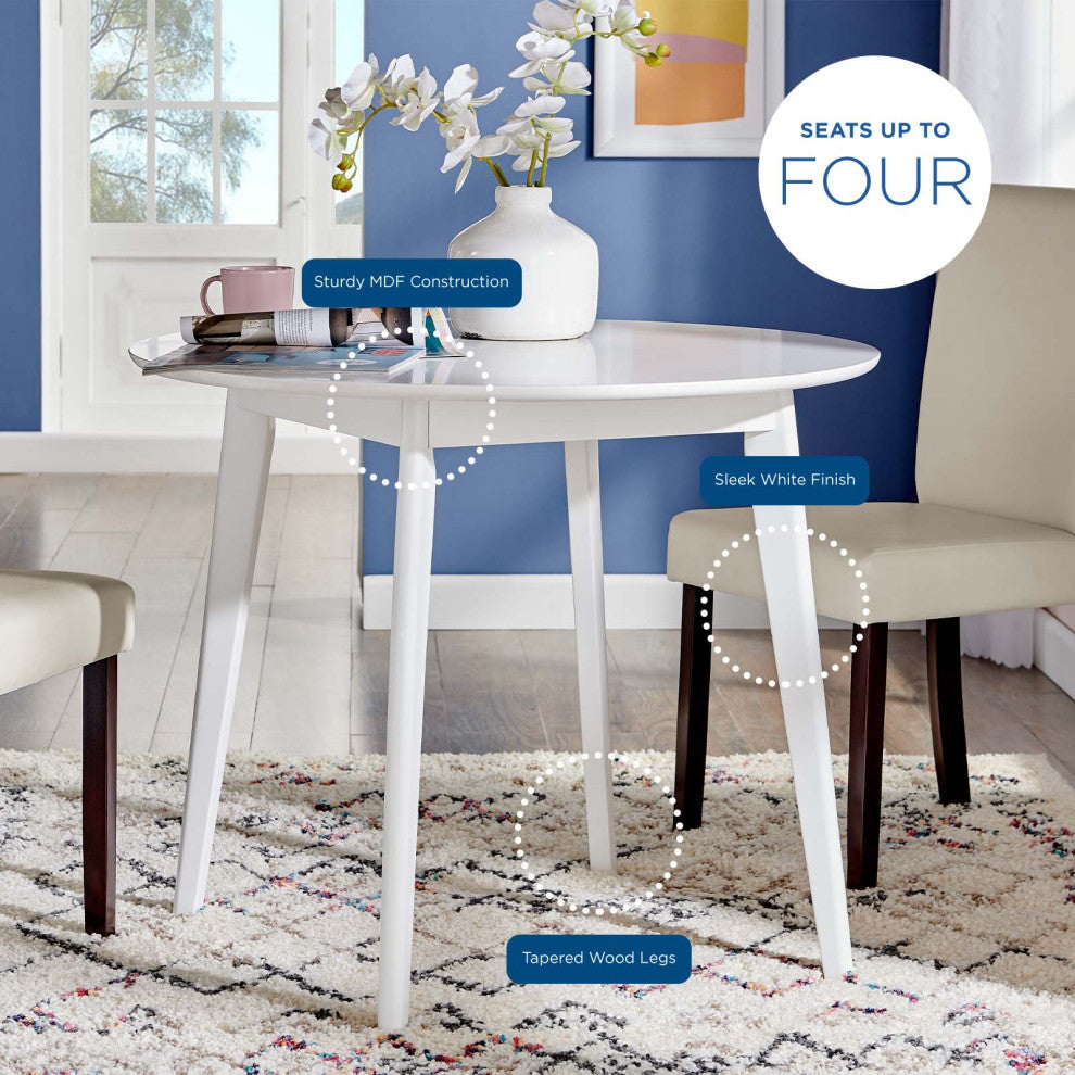 Vision 35" Round Dining Table EEI-3750-WHI