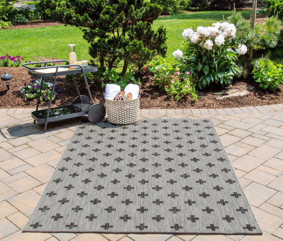 Novogratz by Momeni Villa Umbria Grey Indoor Outdoor Rug 2' X 10' Runner