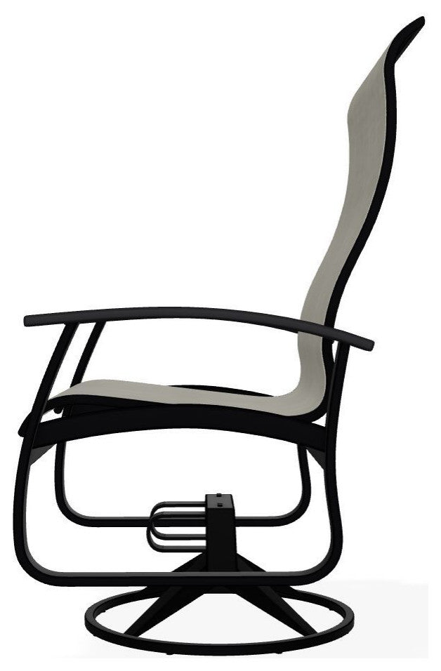 Belle Isle Sling Outdoor Swivel Rocker, Ella/Black