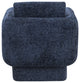 Alessandra Cream Chenille Fabric Swivel Accent Chair, Navy