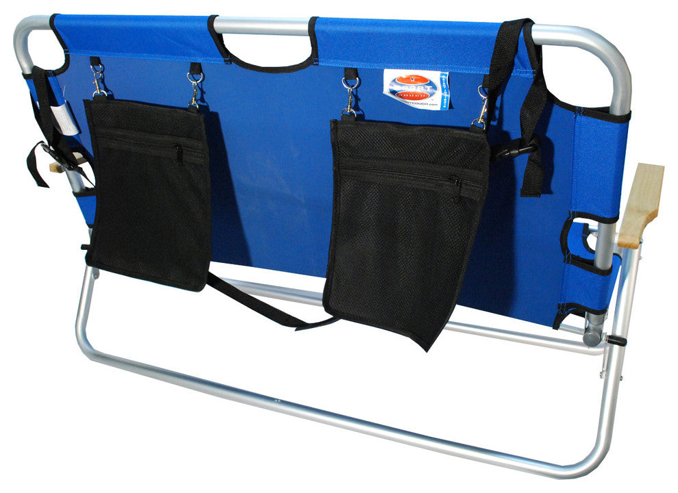 Sport Couch Two-Person Folding Aluminum Chair, Royal Blue