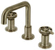 KS142RKXAB Widespread Bathroom Faucet With Push Pop-Up, Antique Brass