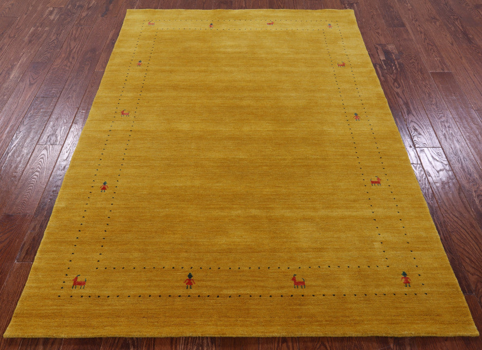Persian Gabbeh Hand KNotted Wool Rug 5' 0" X 7' 0" - Q15156