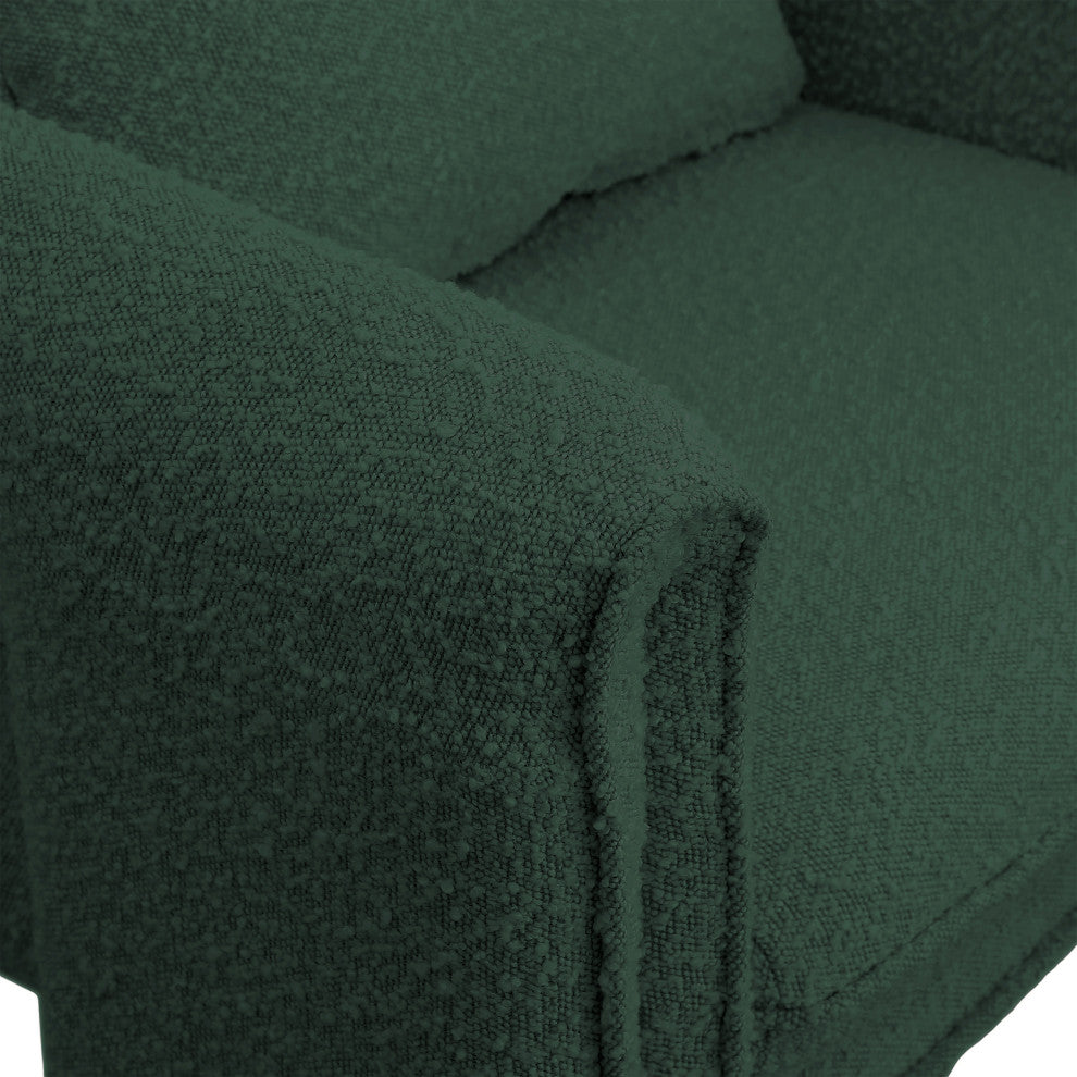 Stylus Boucle Fabric Upholstered Accent Chair, Green