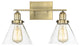 Drake 2-Light Bathroom Vanity Light, Warm Brass