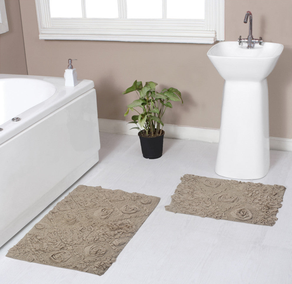 Modesto Bath Rug Bath Rug Set, Machine Wash, 2 Piece Set, Linen