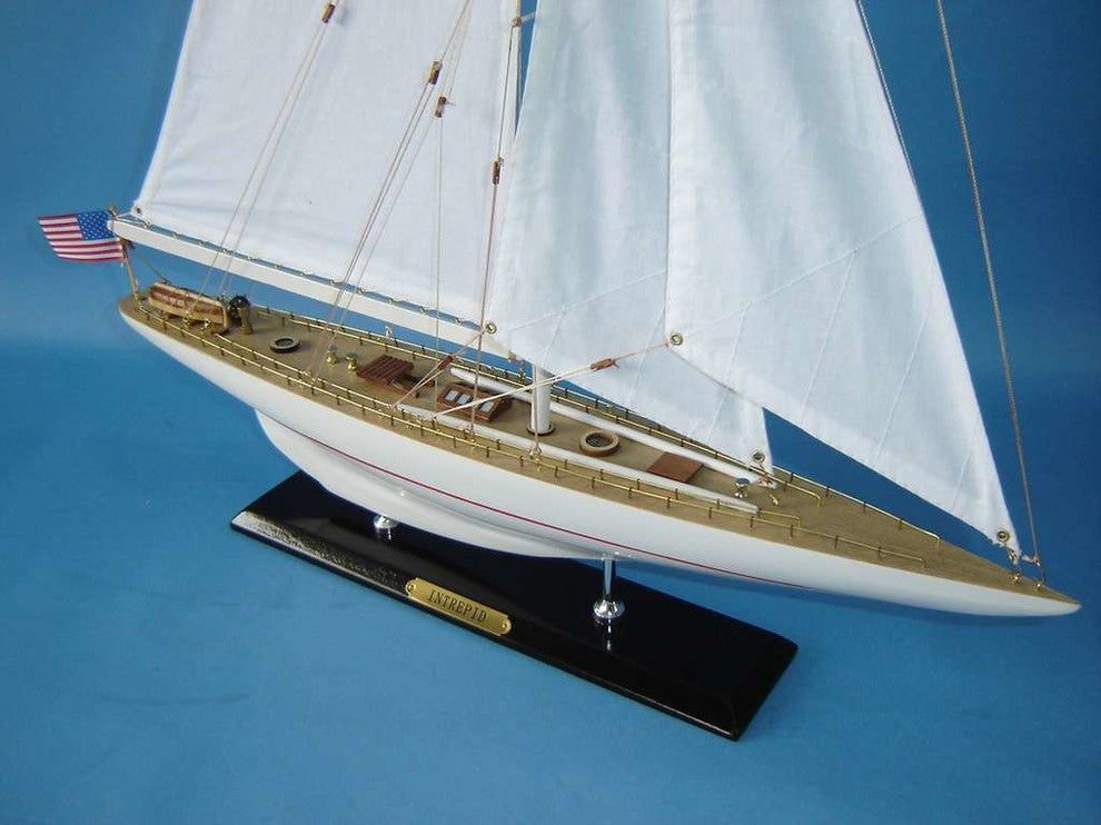 Wooden Intrepid Limited Sailboat Model, 27"