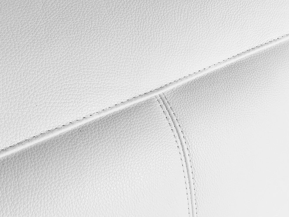 Federico 6-Piece L-Shaped Top Grain Italian Leather Sectional, White