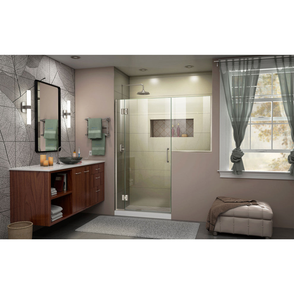 DreamLine Unidoor-X 66-66 1/2x72 Hinged Shower Door Brushed Nickel, D1243634-04