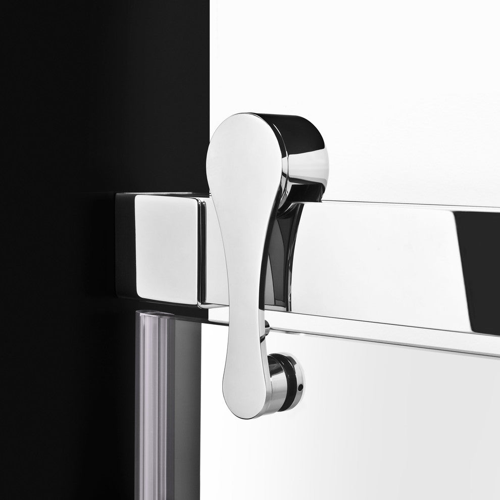 Bypass Sliding Modern Shower Doors, Chrome, 60"w"x76"h