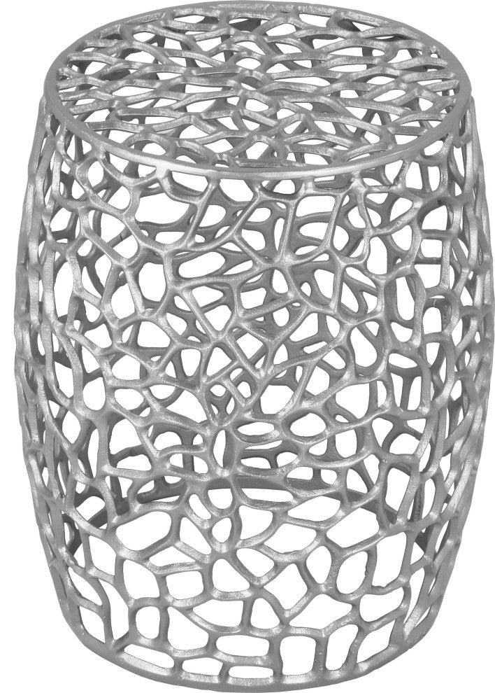 Priya Aluminum Coffee Table, Silver, End Table