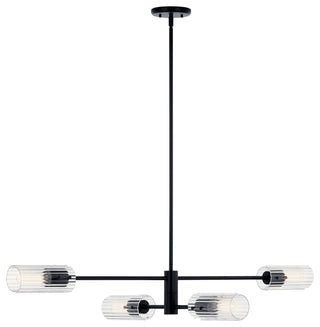 Velestino 47.50" 4-Light Linear Chandelier, Black