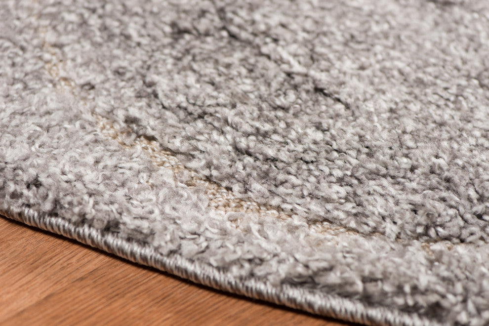 Amer Rugs Sirocco SIR-5 Gray Gray Shag - 6'7"x6'7" Round Area Rug