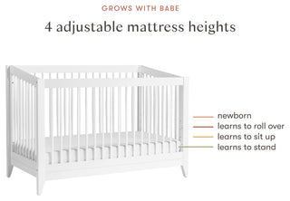 Sprout 4-in-1 Convertible Crib With Toddler Bed Conversion Kit, White
