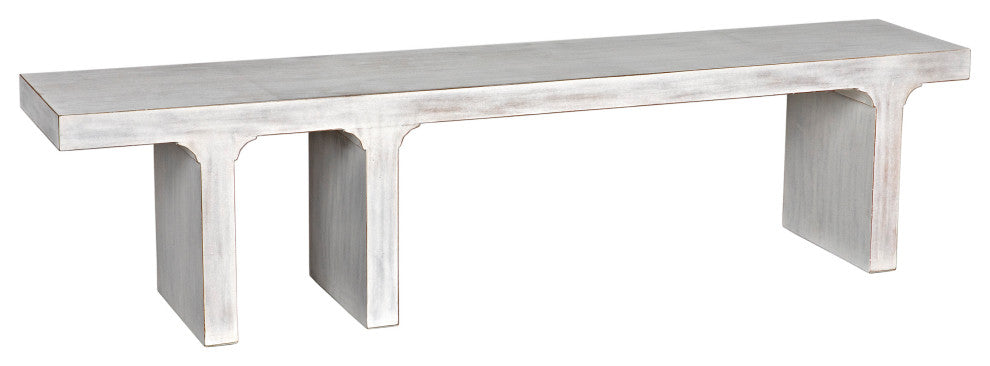Noir Furniture Kir Bench, White Wash