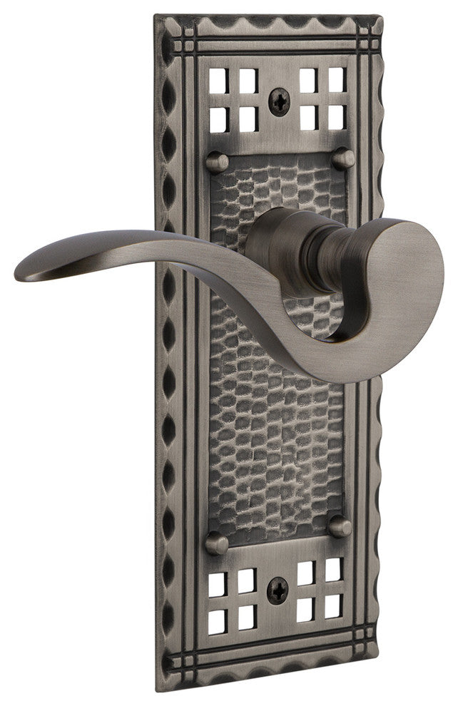 Craftsman Plate With Manor Lever, Antique Pewter, Passage, Non-Handed
