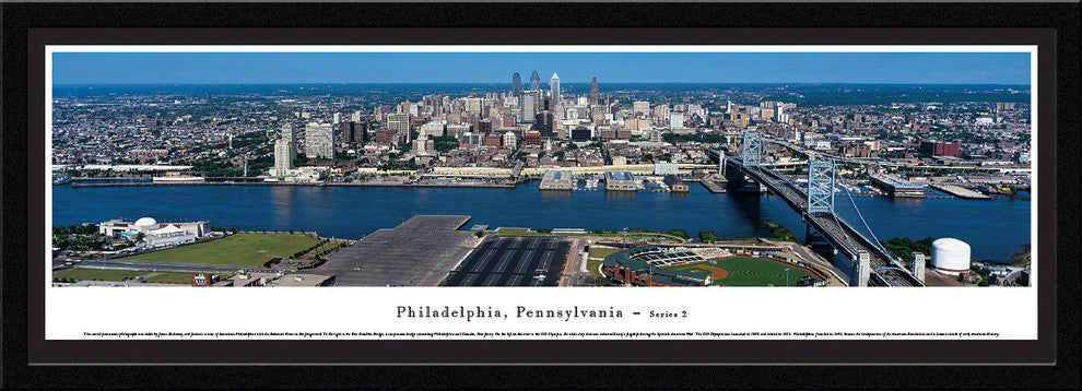 Philadelphia Skyline Panoramic Poster, Pennsylvania-Series 2 , Select Frame