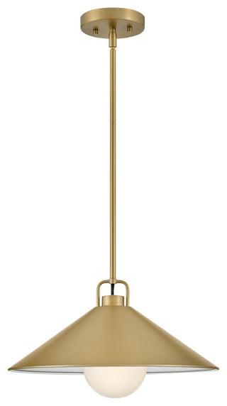 Lark 84437 Milo 1 Light 16"W Pendant - Lacquered Brass / Black