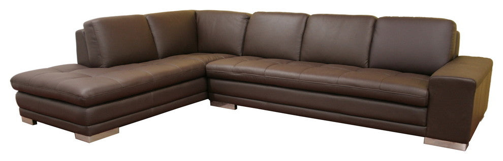 Callidora Dark Brown Leather-Leather Match Sofa Sectional Reverse