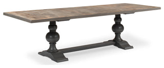 108" Gray Rectangular Trestle Dining Table for 8 People
