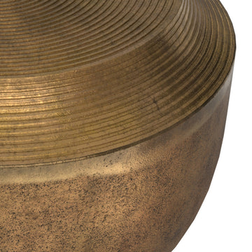 Timmons Cast Aluminum Coffee Table in Antique Brass